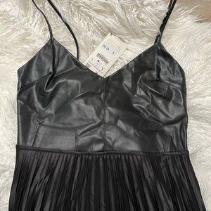 Zara pleated leather dress TTS